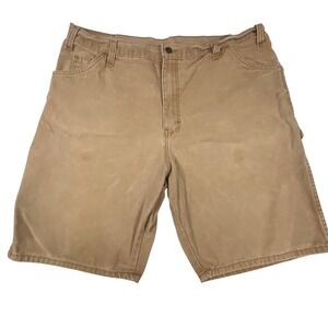 Dickies Duck Canvas Carpenter Shorts Men's 40x10‎ Brown Relaxed Fit Distressed
